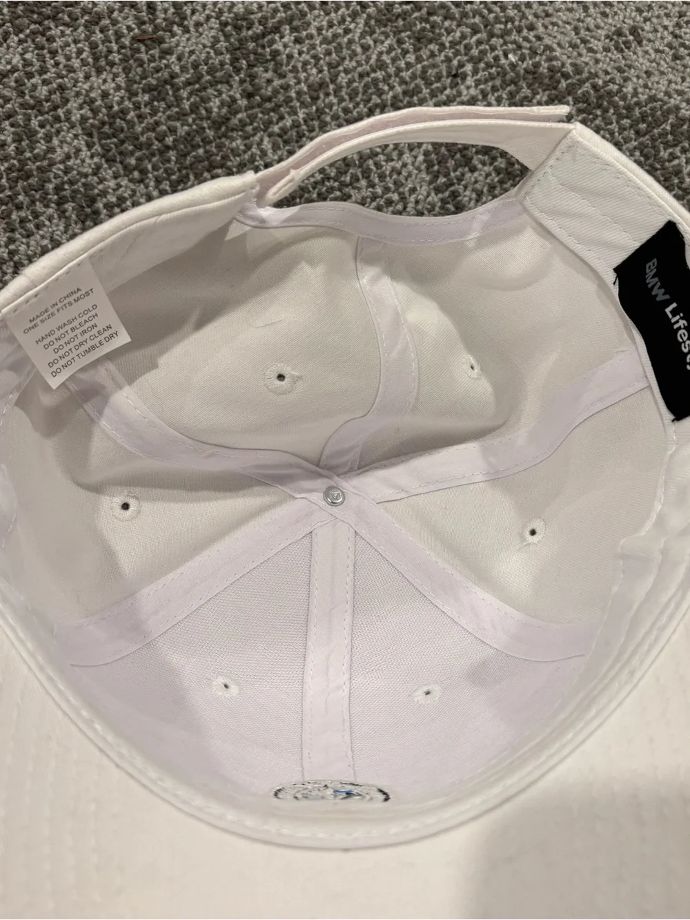 BMW Lifestyle White Classic Logo Adjustable Hat OSFA